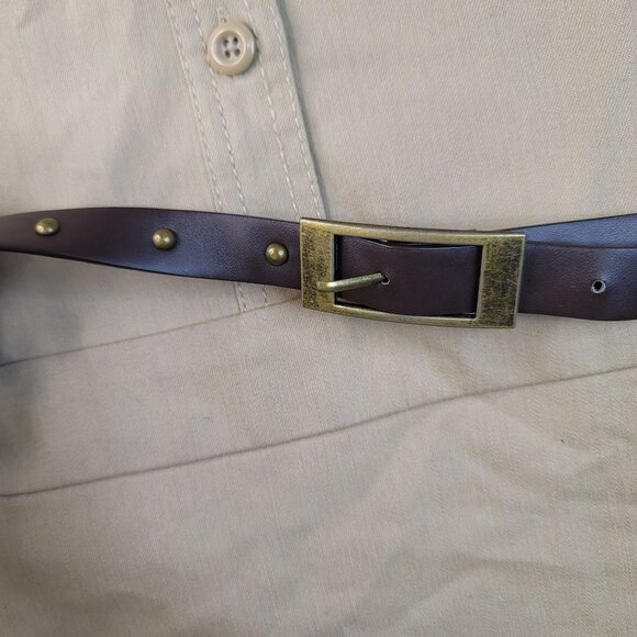 Sharagano Shirt Dress 14 Safari Button Front Roll Sleeve Detachable Belt New - Picture 5 of 11